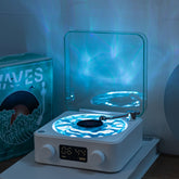 Wavescape - Retro Bluetooth Platenspeler met 360° Geluid en Sfeerverlichting