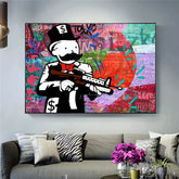 VibeCraft - Alec Monopoly Gun Abstract Canvas Art