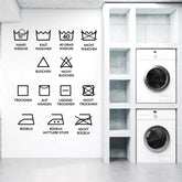 Hausmark - 12 Duitse Wasinstructies Muurstickers voor Wasruimte Decoratie