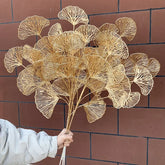 Ginkgo Verrukking - Mini Gouden Ginkgo Blad Tak voor Woondecoratie