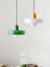 Lumeo - Bauhaus hanglamp gemaakt van gekleurd glas