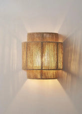 Tensa - Retro Rotan Wandlamp met Henneptouw voor Slaapkamer & Woonkamer