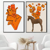 LuxeParis - Abstracte Mode Paard Canvas Kunst voor de Woonkamer