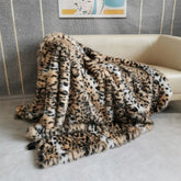 LuxeFur - Dubbelzijdige Leopard Bontdeken