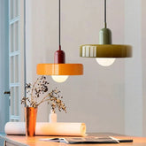 Lumeo - Bauhaus hanglamp gemaakt van gekleurd glas