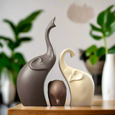 Omhelzing - Familie Olifanten Beeldjes Set