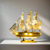 Harbor Shine - Vintage Houten Zeilboot Lamp