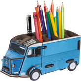 RetroRide - Citroen HY Blauwe Houten Pennenbak Organizer