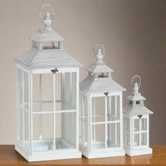 Whitescape Trio - Set van 3 Lantaarns in Raamstijl