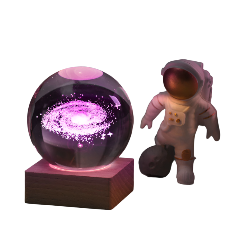 Galactic Glow - 3D Crystal Ball Nachtlampje