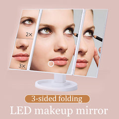 Lunara View – Driedelige opvouwbare make-up spiegel met LED-verlichting