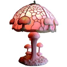 GlowMushroom – Vintage Tafellamp met Kleurrijk Glas
