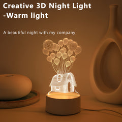LumenNest - Moderne 3D Ballon Huis LED Nachtlamp