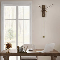 Timeless - Grote Wandklok van Walnotenhout