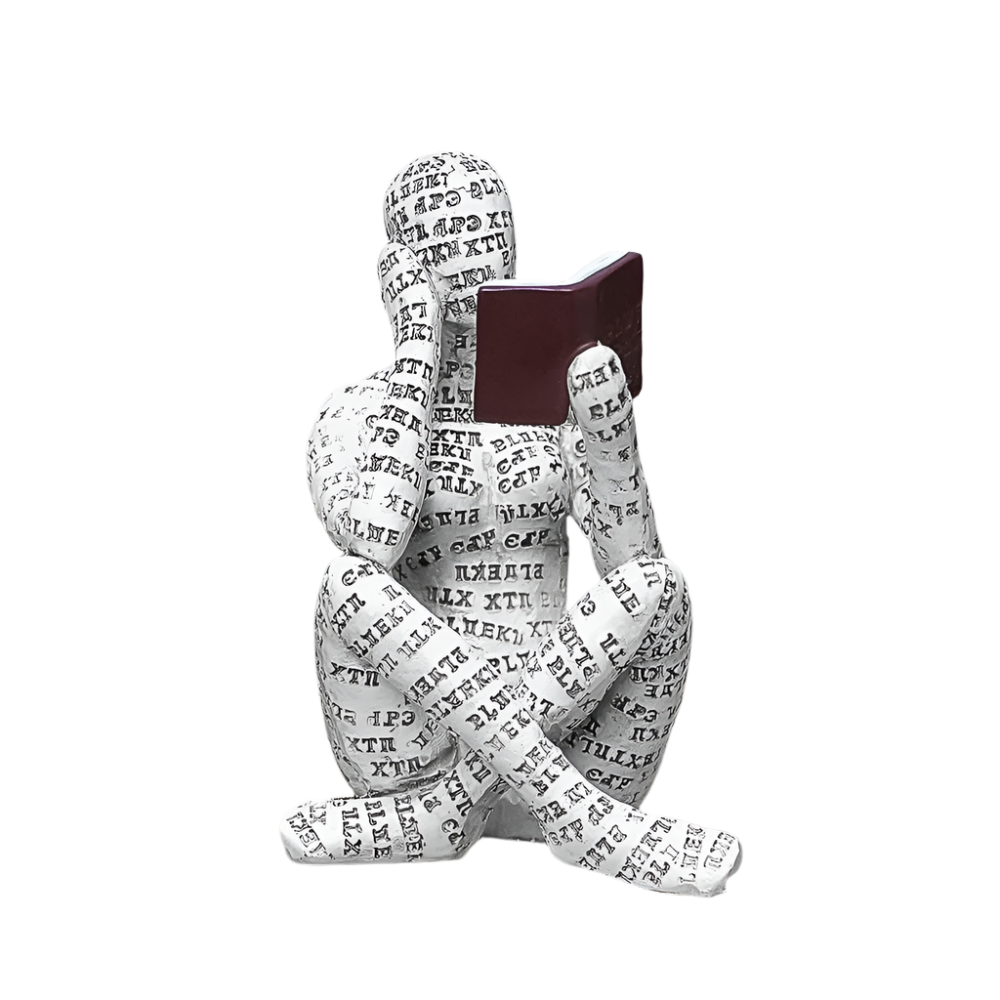 Biblio Charm - Speelse Boekenwurm Sculptuur