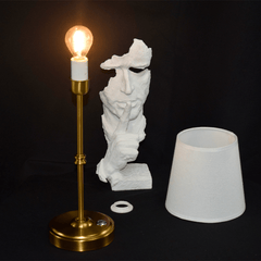 Luminara - Moderne LED Tafellamp met Stoffen Lampenkap