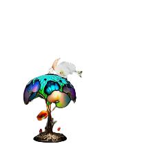 GlowMushroom – Vintage Tafellamp met Kleurrijk Glas