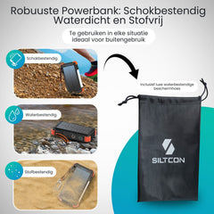 Soltra – 20.000 mAh Draadloze Powerbank op Zonne-energie, Ideaal voor Onderweg