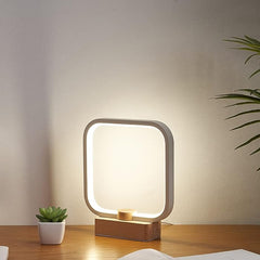 LumoSquare - Minimalistische LED Houten Tafellamp