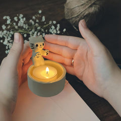 Pootjeswarmte - Schattige Kitten Kaarsenhouder