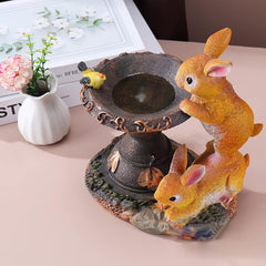 SolarGrace - Konijn Vogeldrinkbak Standbeeld