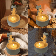 Pootjeswarmte - Schattige Kitten Kaarsenhouder