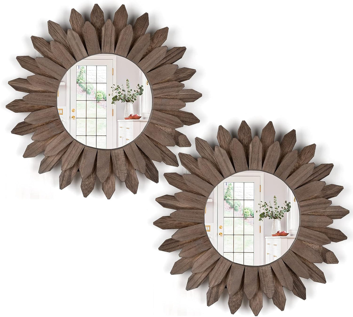 AuraFrame – 12 Inch Zonnestraal Lijst in Verweerd Notenhout