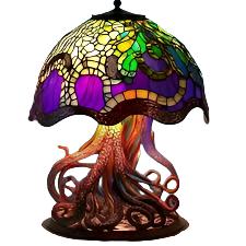 GlowMushroom – Vintage Tafellamp met Kleurrijk Glas