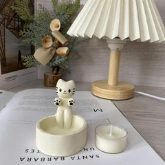 Pootjeswarmte - Schattige Kitten Kaarsenhouder