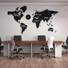 TerraCraft – 3D Houten Wereldkaart Wanddecoratie