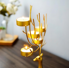 Nordhart - Rustieke Rendier Kaarshouder voor Gezellige Interieurs