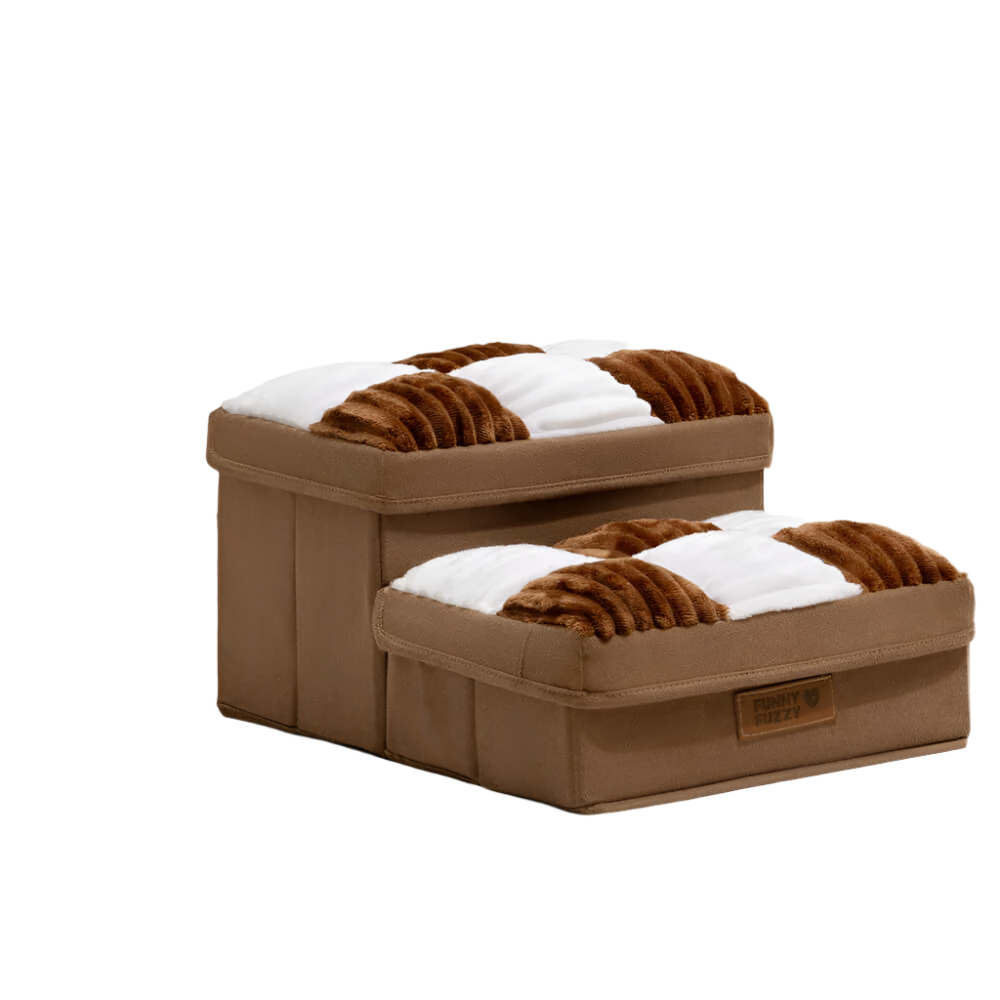 PawStep - Opvouwbare Honden Trap met Opbergruimte in Ruitpatroon