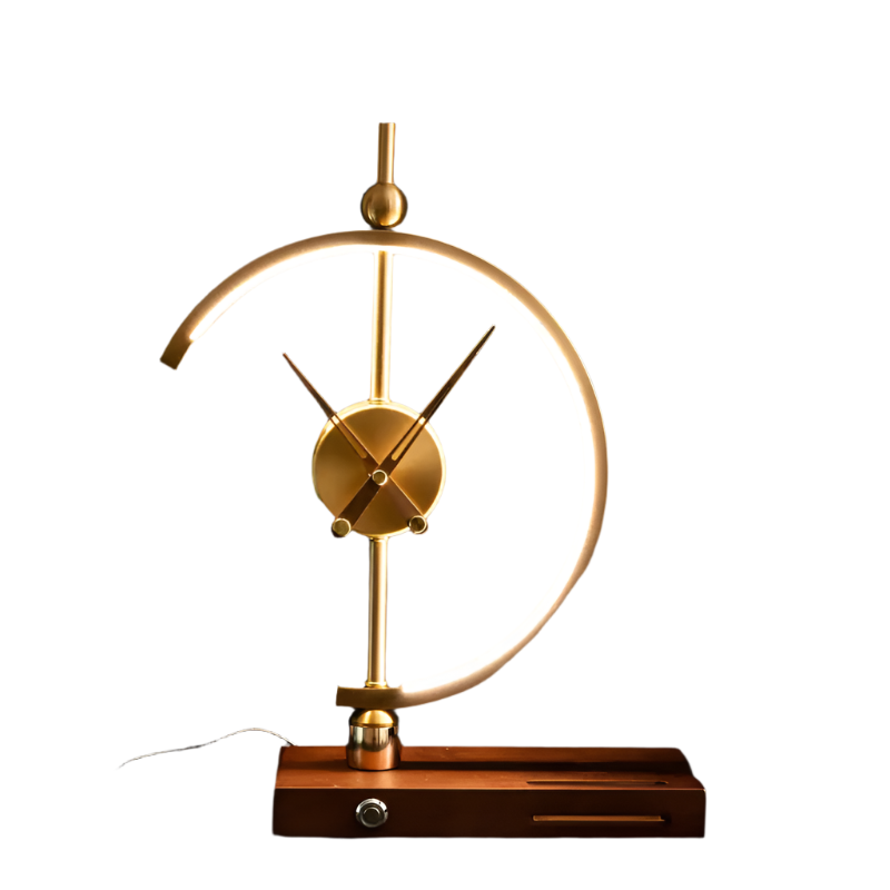 LumiClock - Tafel Lamp met Draadloos Opladen en Klok