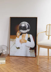 DiscoVibe - Retro Disco Bal Tijger Meisje Canvas Poster