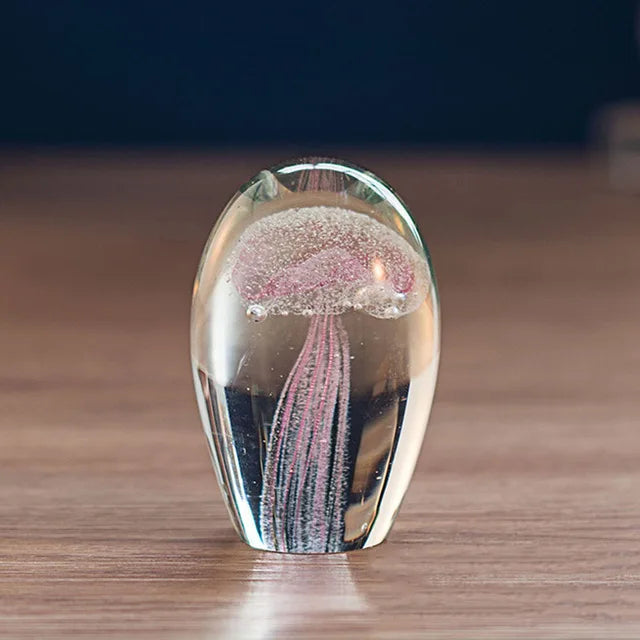 AquaGlow - Handgemaakte Jellyfish Paperweight