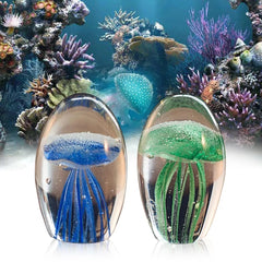 AquaGlow - Handgemaakte Jellyfish Paperweight