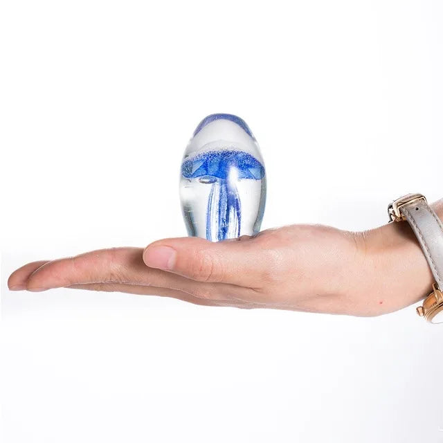 AquaGlow - Handgemaakte Jellyfish Paperweight
