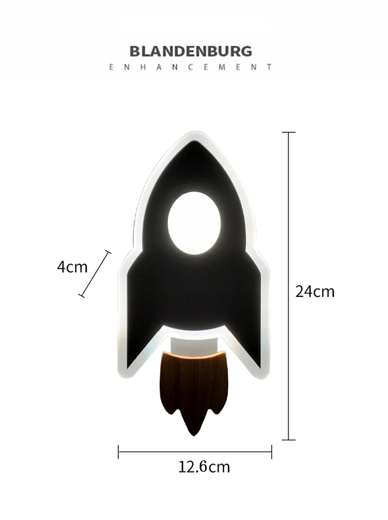LumoStar - Creatieve LED Raketten Wandlamp voor Kinderen