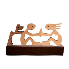 Eeuwige Poot - Handgemaakte Hondenband Houten Sculptuur