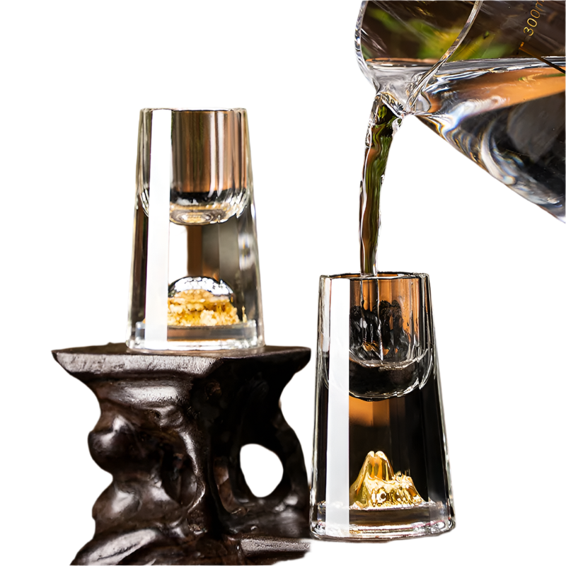 Kinkō - Kristallen Glas met Gouden Vlokken