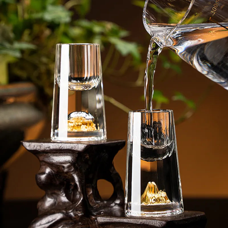 Kinkō - Kristallen Glas met Gouden Vlokken