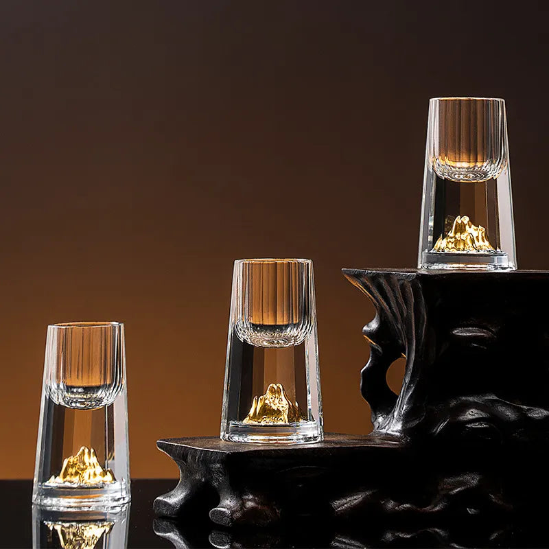 Kinkō - Kristallen Glas met Gouden Vlokken