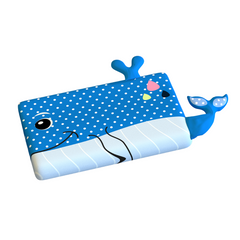 WhaleDots - Kinderkussen met Friemeldetails en Blauwe Walvis Design