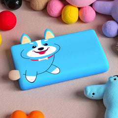 PuppyDream - Kinderkussen met Friemeldetails en Blauw Hond Design