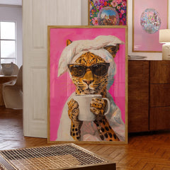 LuxeRoar - Kleurrijk Luipaard Canvas Schilderij voor de Woonkamer