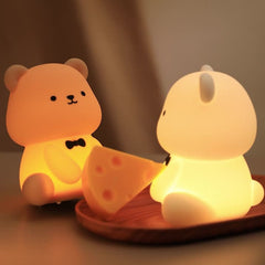 Teddy Glow-  Teddybeer met vlinderdas Nachtlamp