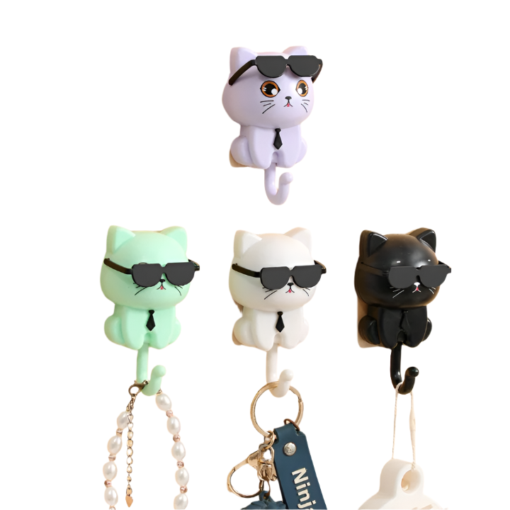 Purrfect Hold - Cartoon Kat Sleutelhanger