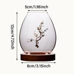 AuraLight - Glazen en Houten Kandelaar