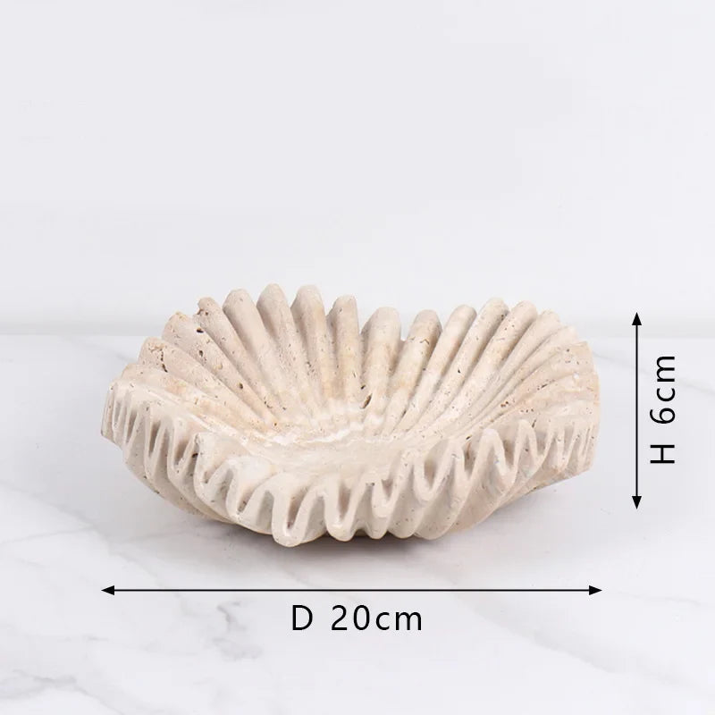 SereniSchaal - Grote Wabi-Sabi Marmeren Decoratieschaal
