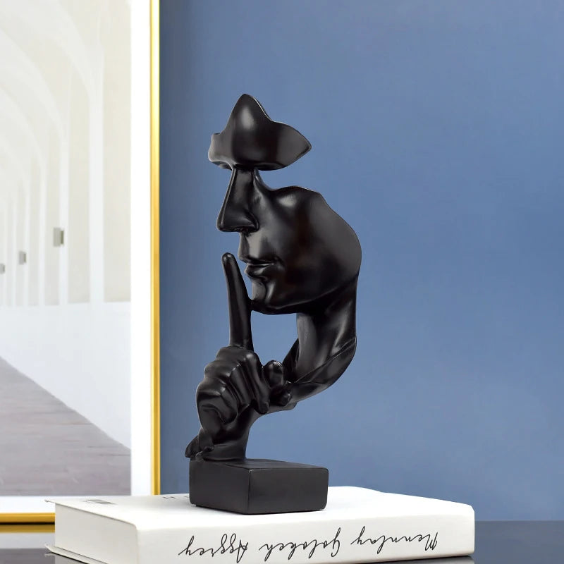 Silence is Gold - Denker Beeld, Artistiek Resin Beeldhouwwerk